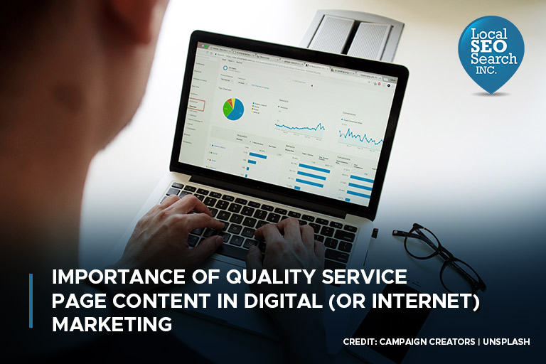 Importance of Quality Service Page Content in Digital (or Internet) Marketing